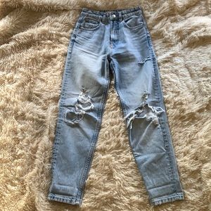 zara straight leg high waist jeans